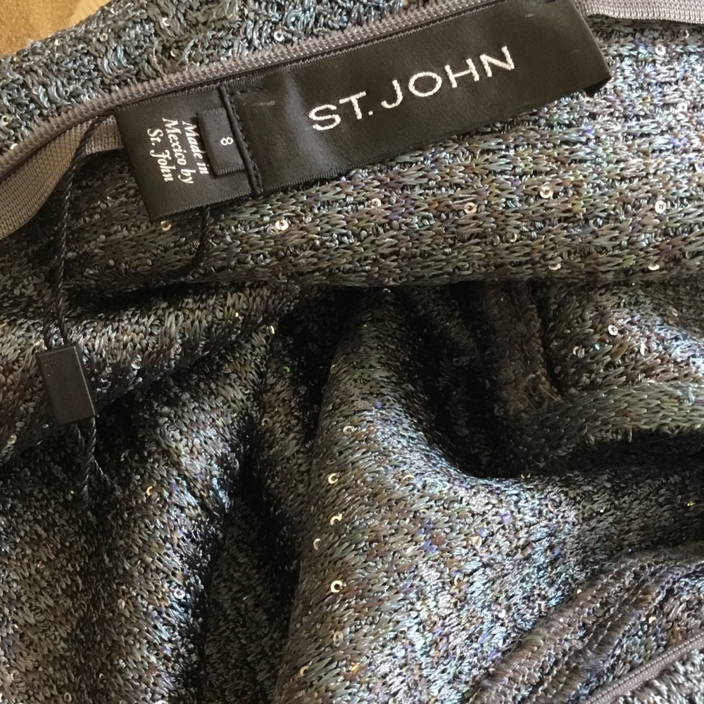 St. John Sleeveless Knit Sparkle Gown - Picture 9 of 12